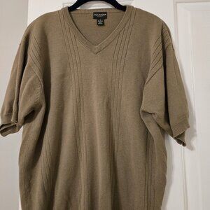 Mens Size Medium Short Sleeved Brown/Green Sweater by Reunion